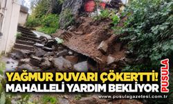 Yağmur duvarı çökertti! Mahalleli yardım bekliyor