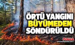 Örtü yangını büyümeden söndürüldü