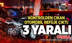 Kontrolden çıkan otomobil refüje çıktı: 3 yaralı