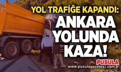 Yol trafiğe kapandı: Ankara yolunda kaza!