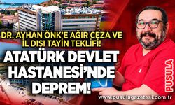 Dr. Ayhan Önk’e ağır ceza ve il dışı tayin teklifi! Atatürk Devlet Hastanesi’nde Deprem!