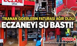 Tıkanan giderlerin faturası ağır oldu: Eczaneyi su bastı!