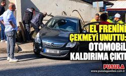 El frenini çekmeyi unuttu: Otomobil kaldırıma çıktı