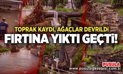 Fırtına yıktı geçti! Toprak kaydı, ağaçlar devrildi