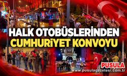 Halk otobüslerinden Cumhuriyet konvoyu