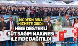Modern bina hizmete girdi: Hibe destekli süt sağım makinesi ile fide dağıtıldı