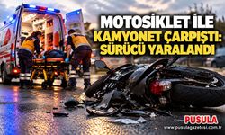 Motosiklet ile kamyonet çarpıştı: Sürücü yaralandı