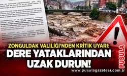 Zonguldak Valiliği'nden kritik uyarı: Dere yataklarından uzak durun!