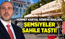 Hürmet Kartal göreve başladı, şemsiyeler sahile taştı!