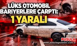 Lüks otomobil bariyerlere çarptı: 1 yaralı