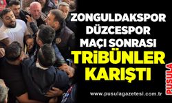 Zonguldakspor-Düzcespor maçı sonrası tribünler karıştı