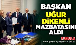 Başkan Uğur Dikenli mazbatasını aldı