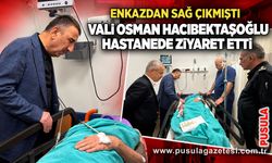 Enkazdan sağ çıkmıştı! Vali Osman Hacıbektaşoğlu hastanede ziyaret etti
