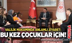 Valilik makamında anlamlı ziyaret: Bu kez çocuklar için!