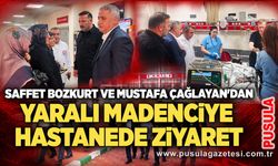 Saffet Bozkurt ve Mustafa Çağlayan'dan yaralı madenciye hastanede ziyaret
