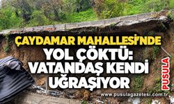 Çaydamar Mahallesi'nde yol çöktü: Vatandaş kendi uğraşıyor