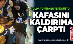 Yolda yürürken yere düştü: Kafasını kaldırıma çarptı