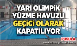 Yarı olimpik yüzme havuzu geçici olarak kapatılıyor