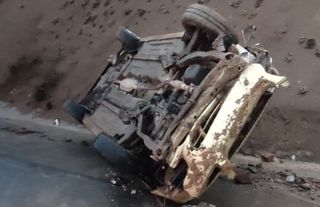 Takla atan araçtan burnu bile kanamadan çıktı 