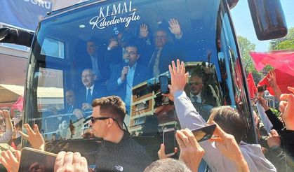 Kılıçdaroğlu ve İmamoğlu Çaycuma'da vatandaşları selamladı