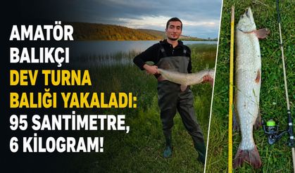 Amatör balıkçı dev turna balığı yakaladı: 95 santimetre, 6 kilogram!