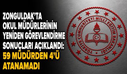 Zonguldak’ta okul müdürlerinin yeniden görevlendirme sonuçları açıklandı: 59 müdürden 4’ü atanamadı