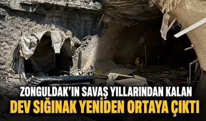 Zonguldak'ın savaş yıllarından kalan dev sığınak yeniden ortaya çıktı