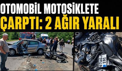 Otomobil motosiklete çarptı: 2 ağır yaralı