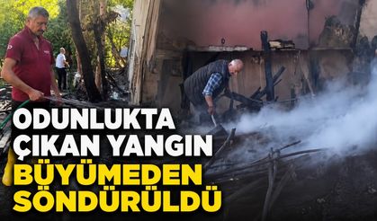 Odunlukta çıkan yangın büyümeden söndürüldü