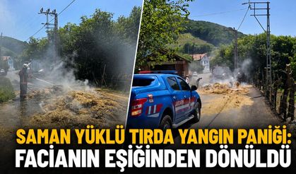 Saman yüklü tırda yangın paniği: Facianın eşiğinden dönüldü