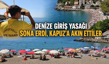 Denize giriş yasağı sona erdi, Kapuz'a akın ettiler