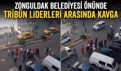 Zonguldak Belediyesi önünde tribün liderleri arasında kavga