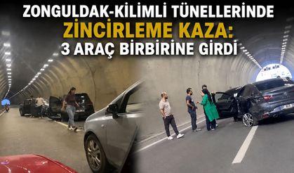 Zonguldak-Kilimli tünellerinde zincirleme kaza: 3 araç birbirine girdi