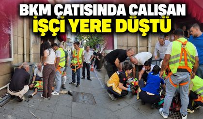BKM çatısında çalışan işçi yere düştü