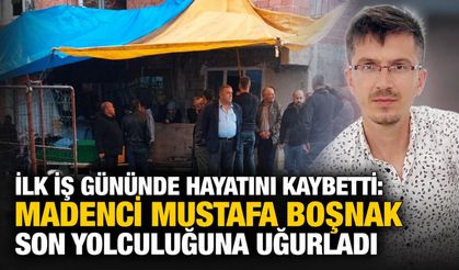 İlk iş gününde hayatını kaybetti: Madenci Mustafa Boşnak son yolculuğuna uğurladı