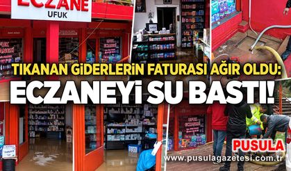 Tıkanan giderlerin faturası ağır oldu: Eczaneyi su bastı!