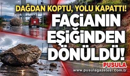 Dağdan koptu, yolu kapattı: Facianın eşiğinden dönüldü!