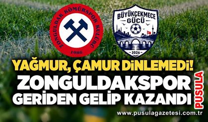 Yağmur, çamur dinlemedi! Zonguldakspor geriden gelip kazandı