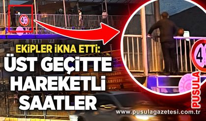 Zonguldak’ta üst geçitte hareketlilik: Ekipler ikna etti