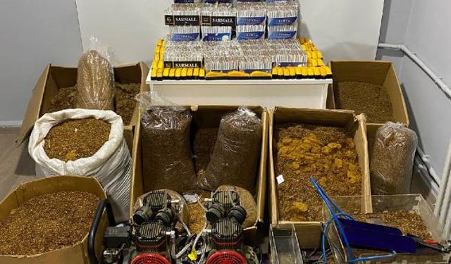 Polisin yaptığı aramada 20 bin makaron ele geçirildi