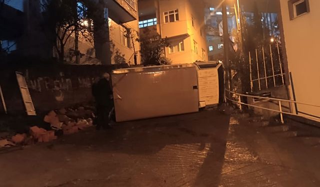 Direksiyon hakimiyetini kaybeden kamyonet devrildi