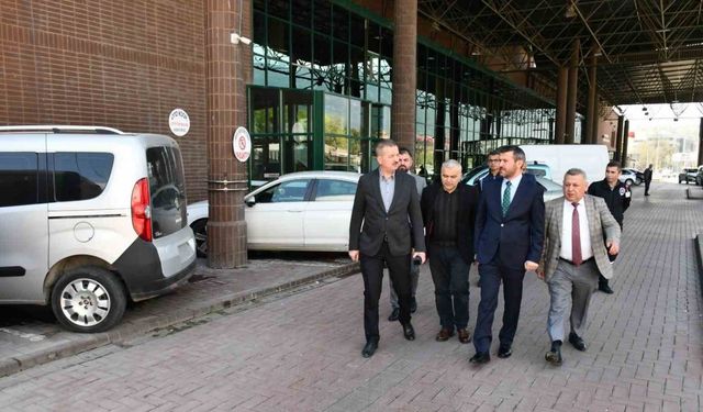 Başkan Özkan Çetinkaya, şehirlerarası otobüs terminalini inceledi
