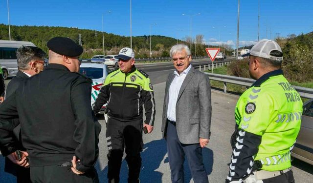 Vali Erkan Kılıç, trafik kontrol noktalarını denetledi
