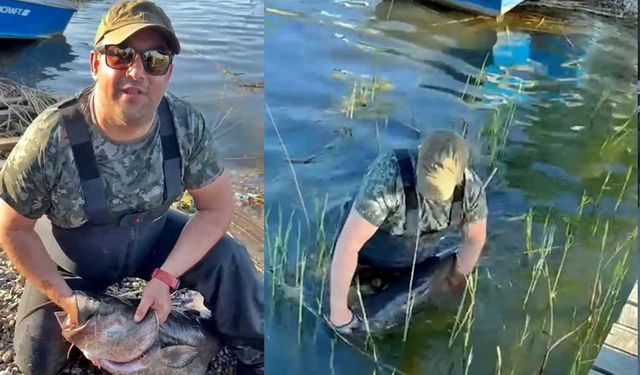 24 kiloluk balık yakaladı, üremesi için suya geri bıraktı