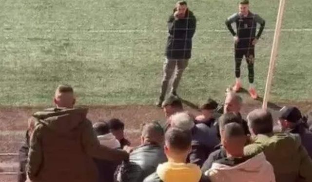 Amatör maçta tribünde kavga çıktı