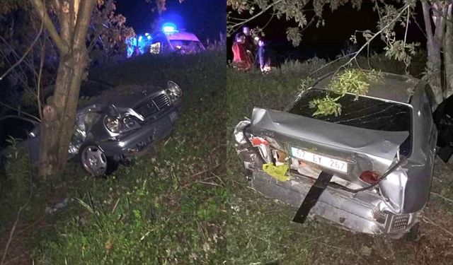 Şarampole yuvarlanan lüks araç pert oldu