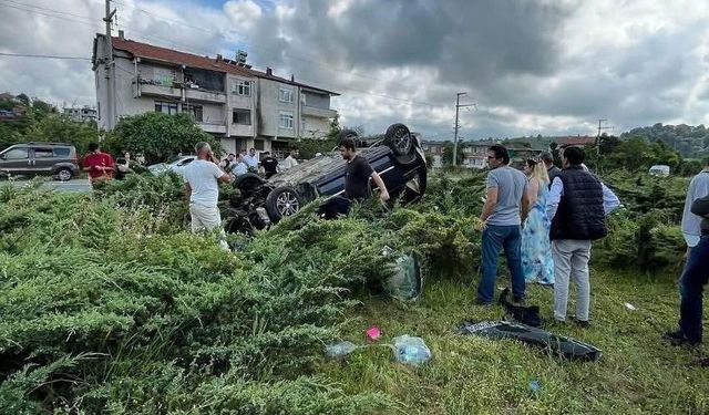 Otomobil takla attı: 4 yaralı