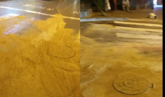 Gazipaşa Caddesi'ni yağladı: Polis gözaltına aldı