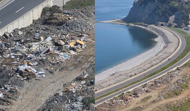 Kilimli sahil yolu çöp ve hafriyat alanına döndü!