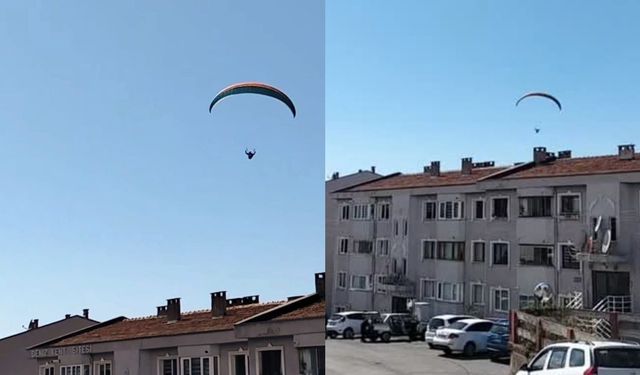 Zonguldak'ta havadaki paraşütçüye ilginç davet: 'Hayır' dedi
